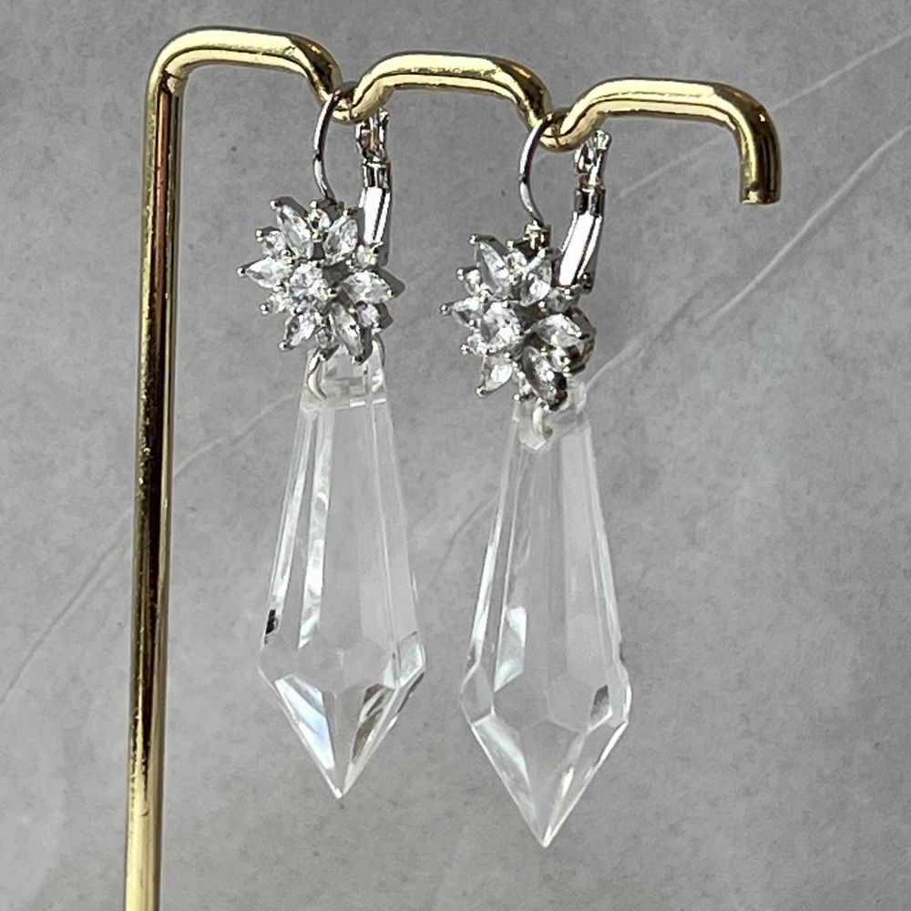 Nosferatu Ellen’s Pendulum Earrings Handmade Replicas Flower Hoops + Crystals - Picture 3 of 11